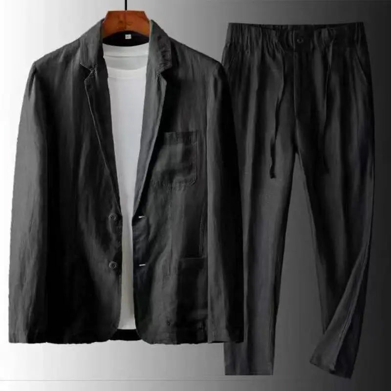 Conjunto Casual Urbano de Linho para Homens - Simon