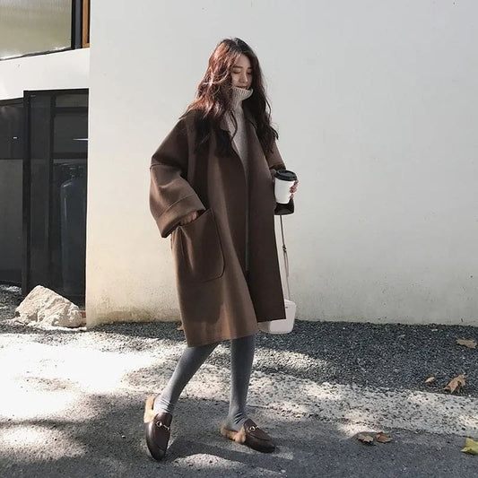 Trench coat de lã oversized - Aura