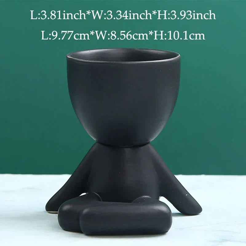 Vaso de suculentas de cerâmica feito à mão com orifício de drenagem - TerraCotta