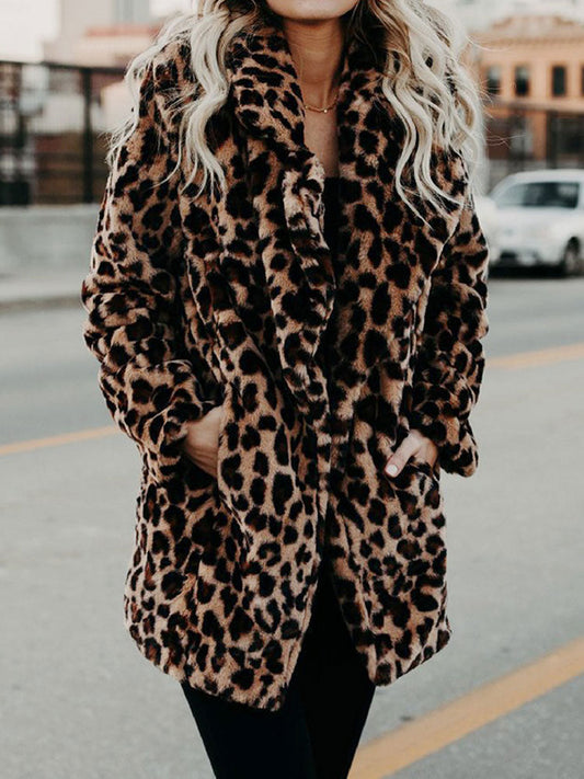 Casaco de inverno de leopardo elegante | Perfeito para clima frio
