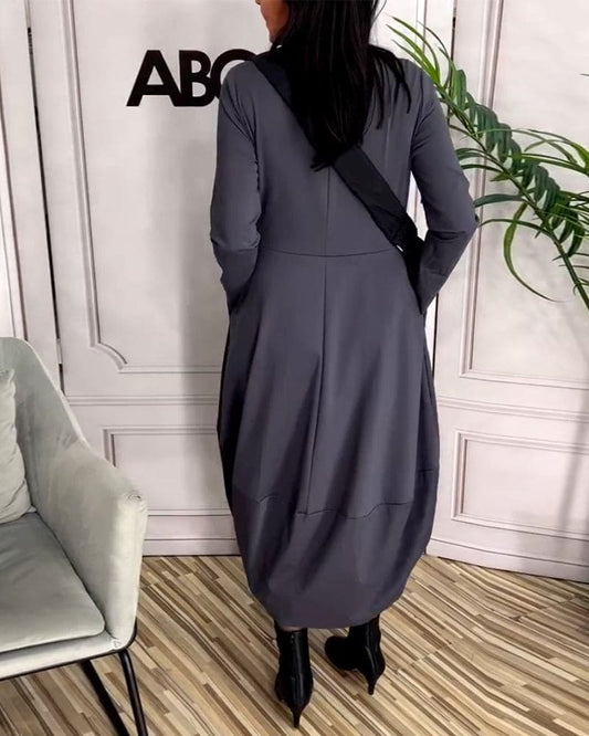 Vestido casual do dia a dia com decote redondo - Sophie