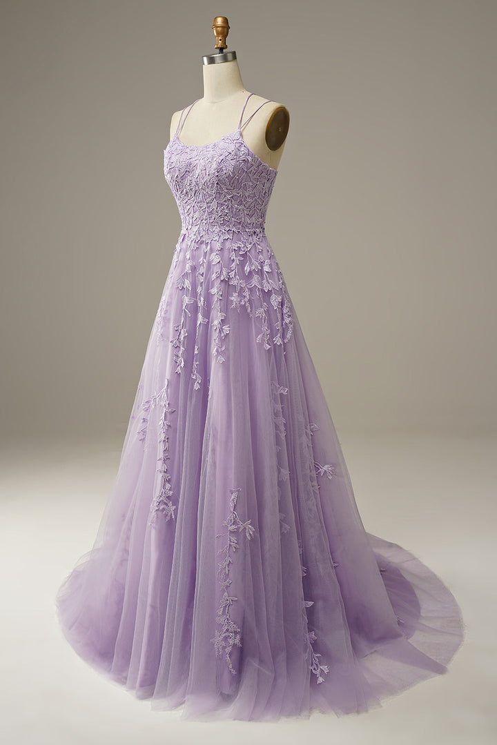 Vestido de baile de tule elegante com aplicações - Victoria