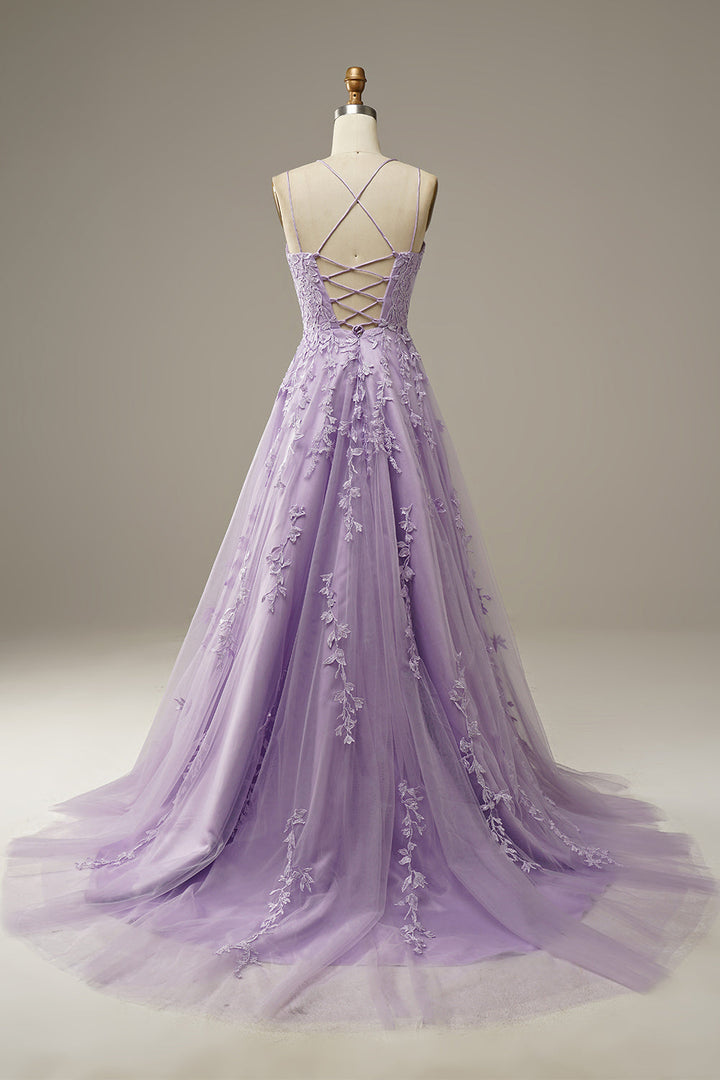 Vestido de baile de tule elegante com aplicações - Victoria