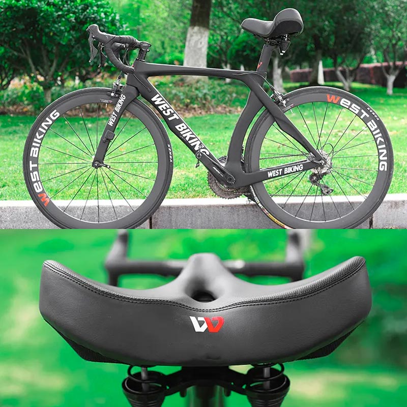 Selim de bicicleta extra largo contra dores no selim - ComfortRide