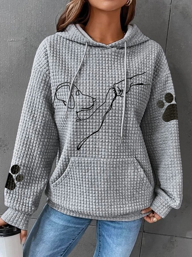 Warm Ladies Hoodie with Dog Design – Selma