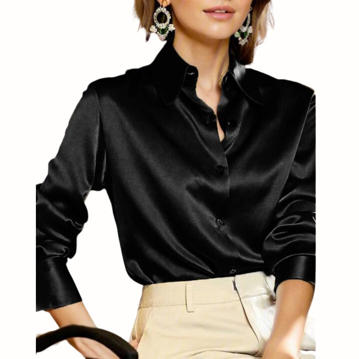 Blusa de cetim para mulheres - Elara