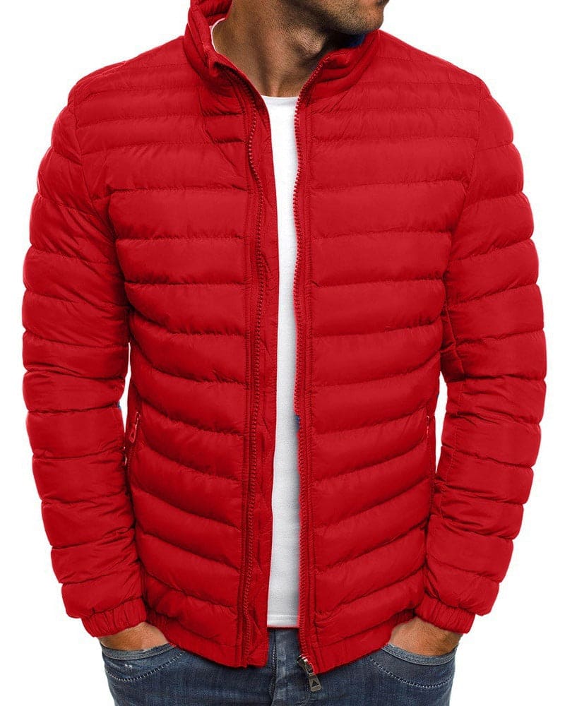 Jaqueta de etano de cor única com zíper