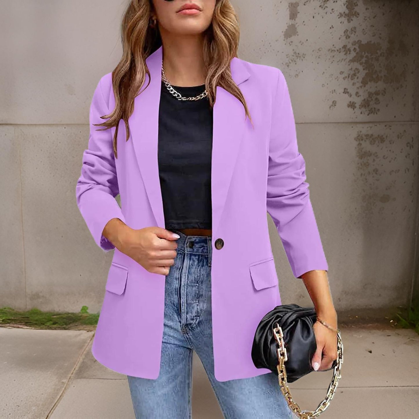 Slim Fit Casaco Longo para Mulheres - MinaBlaze