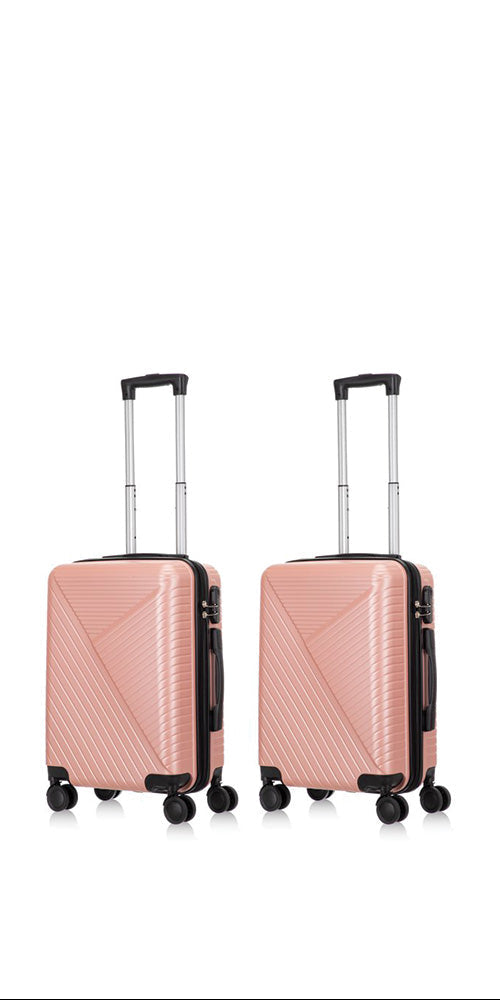 2-piece hard shell suitcase set – Santorini-Gray-2x S (39 L)-Nora Luxe