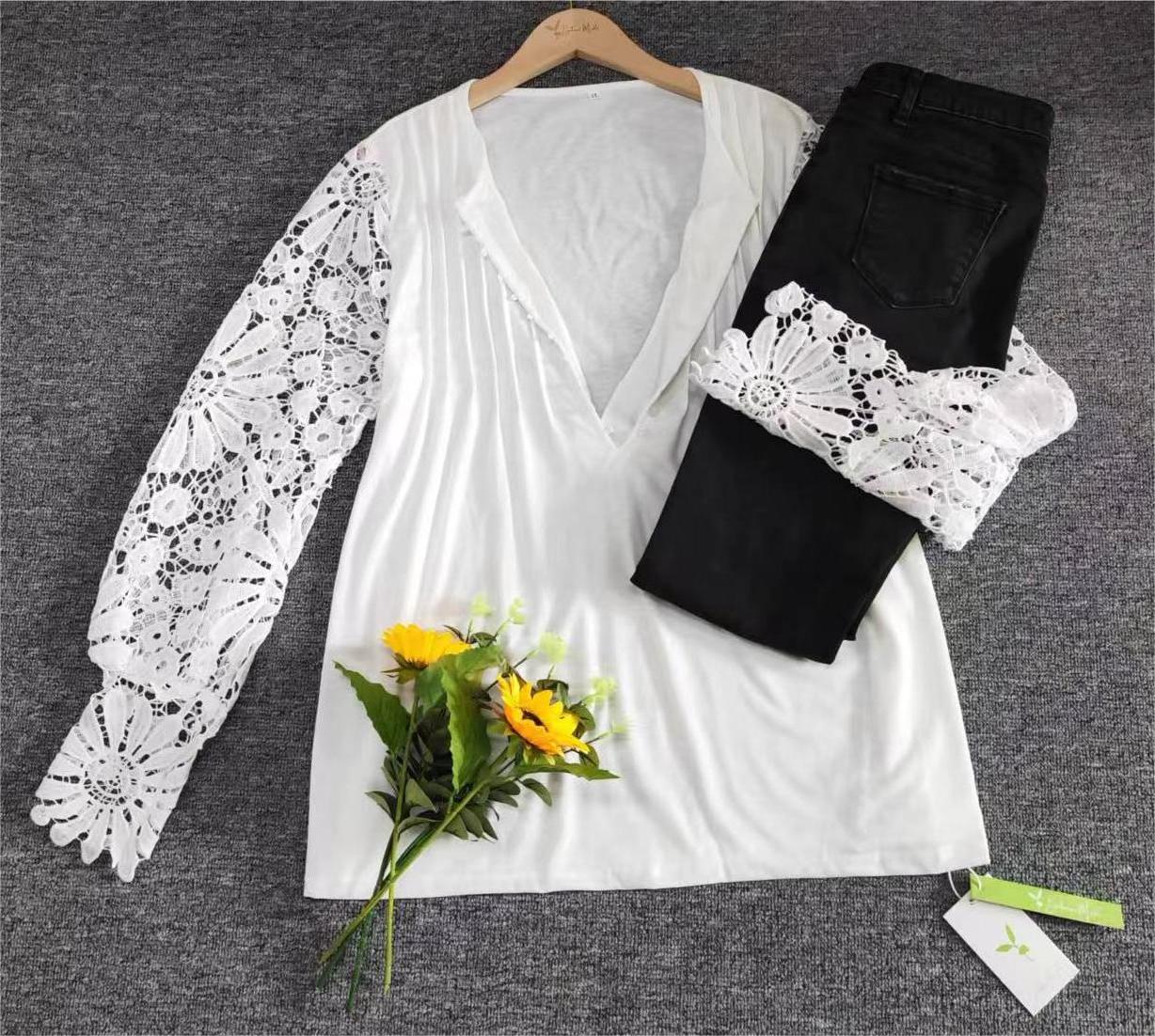 Camiseta de manga longa elegante para mulheres em cor sólida - AutumnGrace