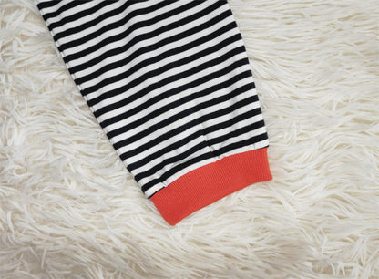 Camisa de manga longa listrada laranja-marinho-branca - OutonoListras