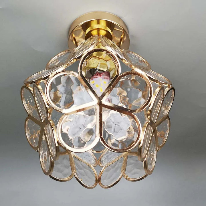 Lustre de teto de vidro artístico com padrão de flores - FlowerHall