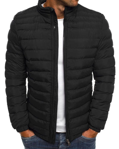 Jaqueta de etano de cor única com zíper