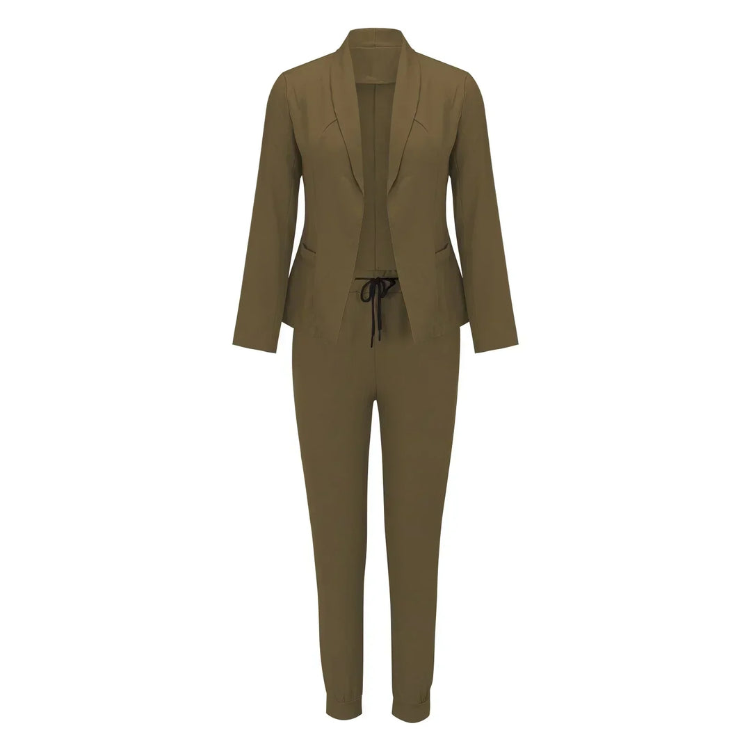 Casual two-piece set with tie belt – Liora