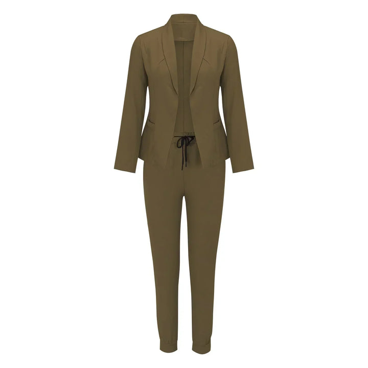 Casual two-piece set with tie belt – Liora