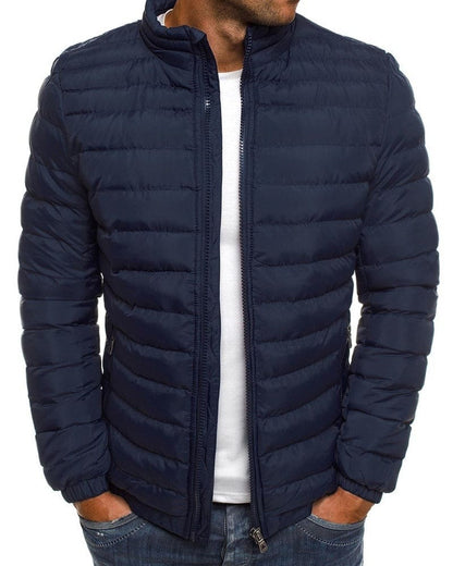 Jaqueta de etano de cor única com zíper