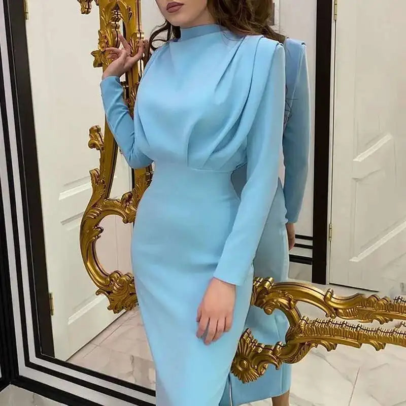 Bodycon Midi Dress with Turtleneck – Valeria
