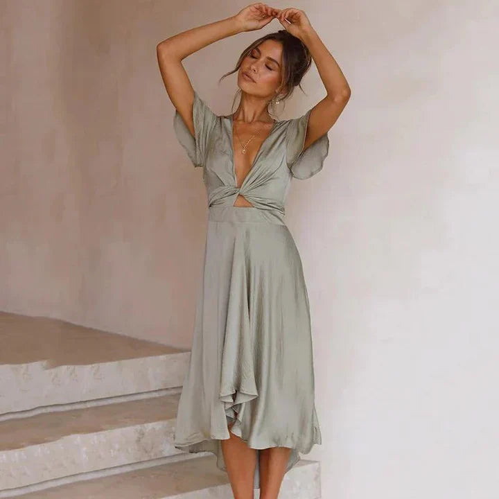 Vestido de verão retrô fluido - Aurora
