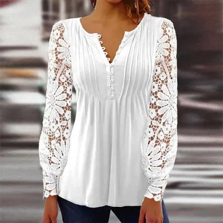 Camiseta de manga longa elegante para mulheres em cor sólida - AutumnGrace