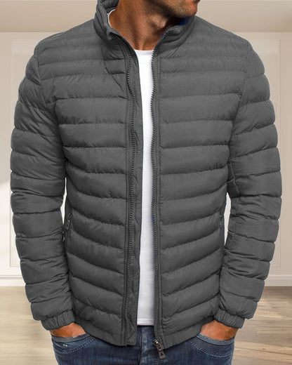 Jaqueta de etano de cor única com zíper