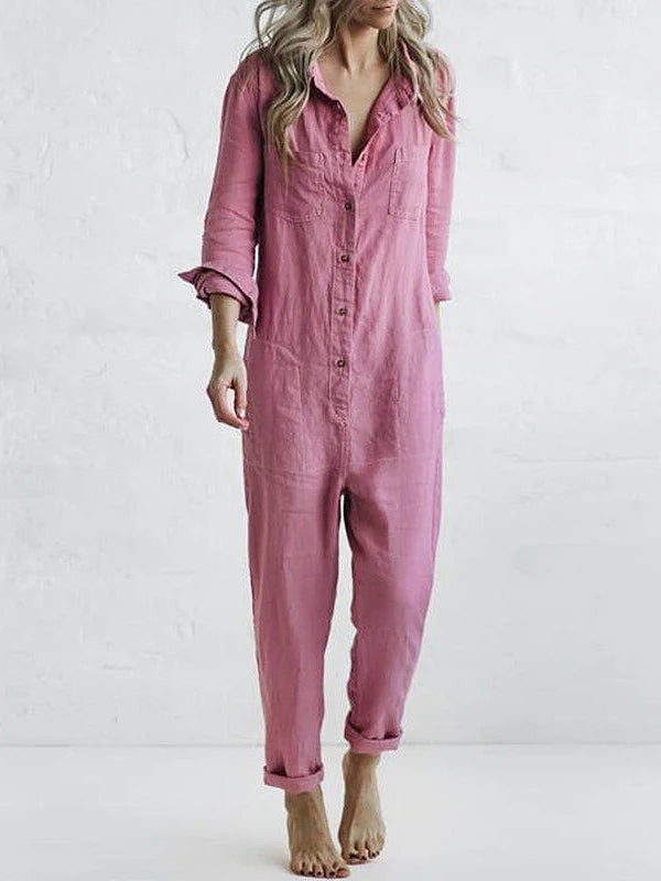 Casual Fall Jumpsuit – Liv | 100% Cotton, with practical pockets