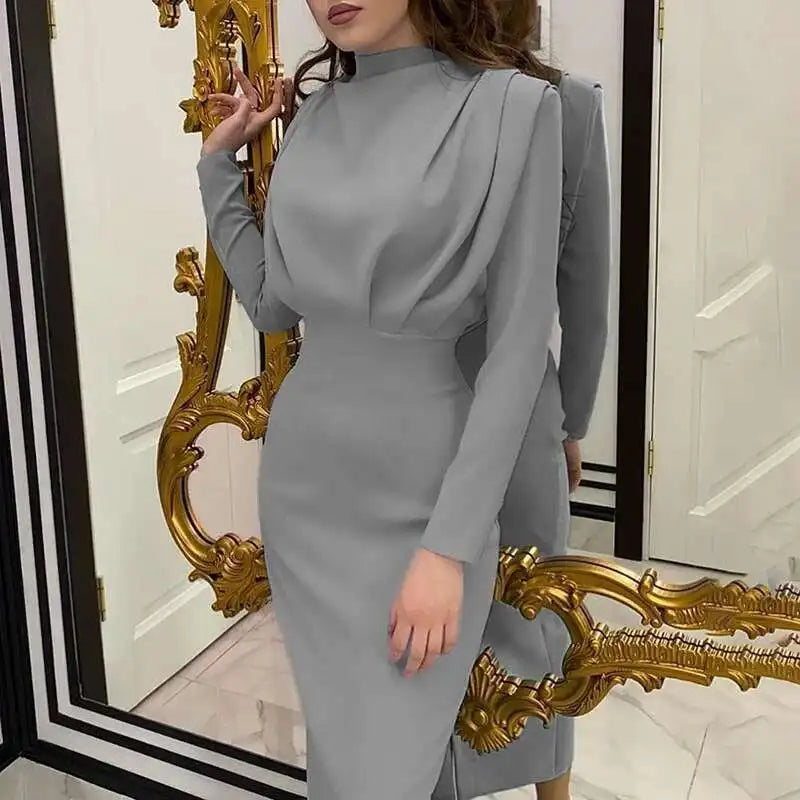 Bodycon Midi Dress with Turtleneck – Valeria