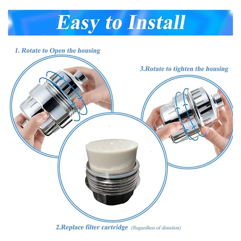5 Shower Head Filter Refills - ClearFlow-Nora Luxe