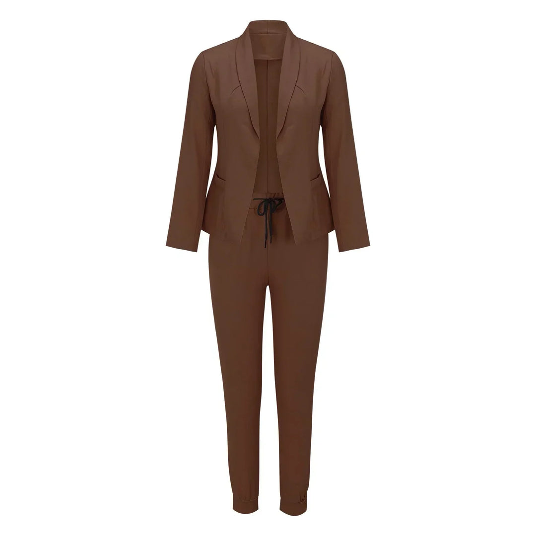 Casual two-piece set with tie belt – Liora