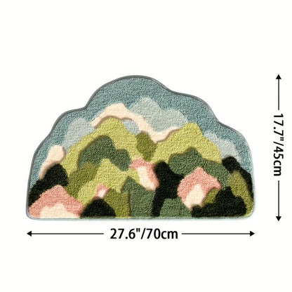 Tapete de banheiro de luxo com motivo de flores, extra macia e absorvente - Florina