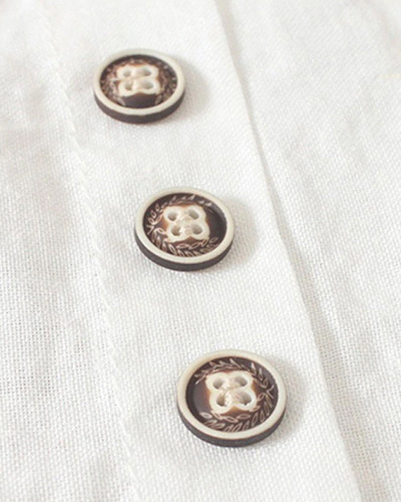 Camiseta clássica de cor sólida com mangas curtas e decote redondo - Emma