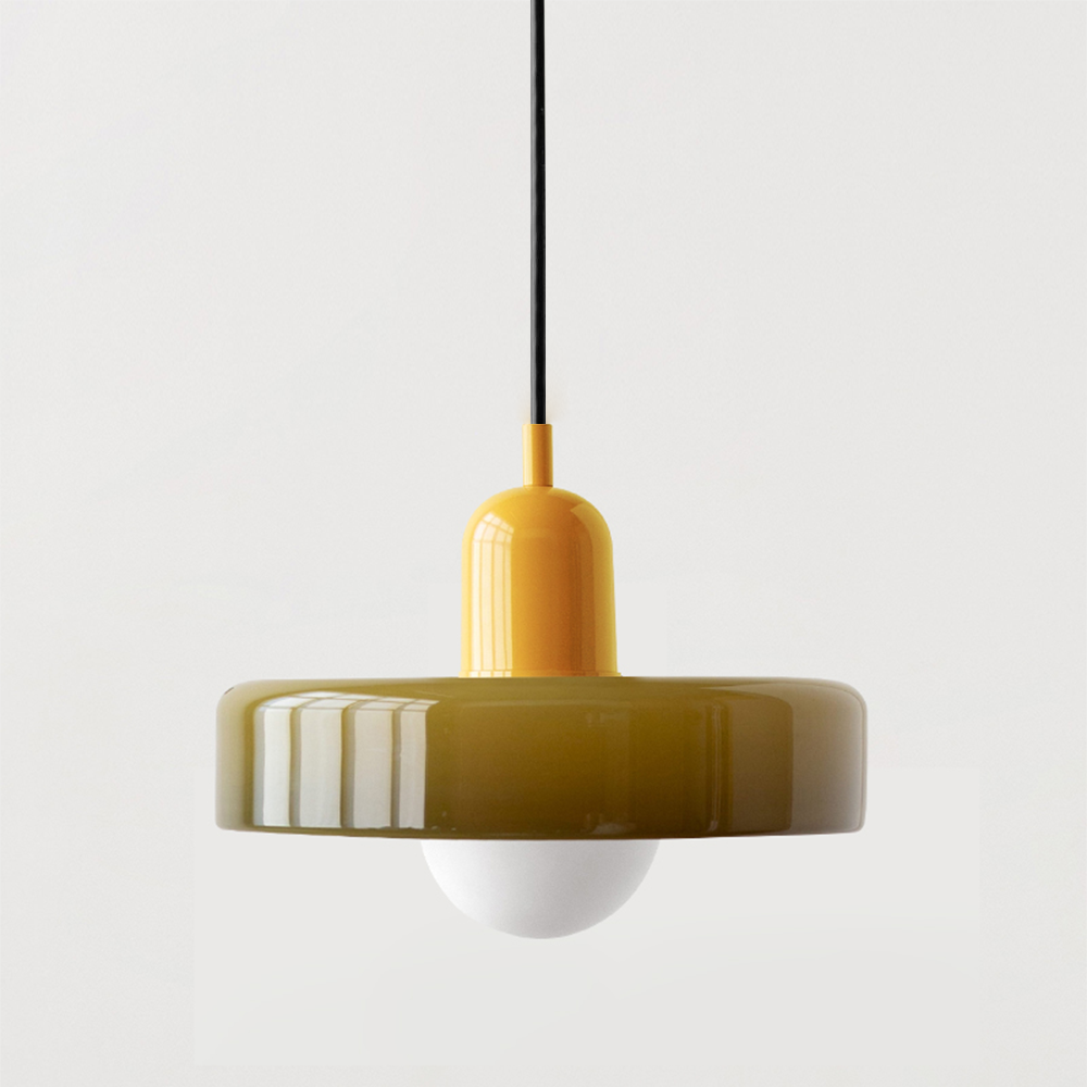 Luminária suspensa colorida no estilo Bauhaus - StiloGlas