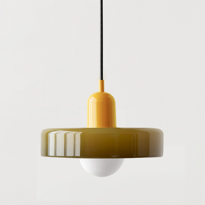 Luminária suspensa colorida no estilo Bauhaus - StiloGlas