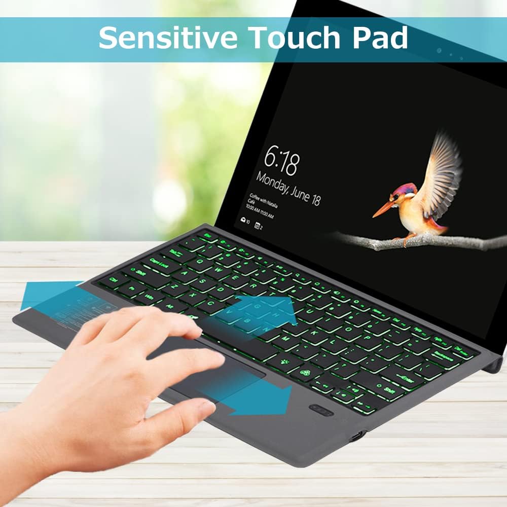 Wireless Bluetooth Keyboard with Backlight and Touchpad for Surface Pro – Nexora