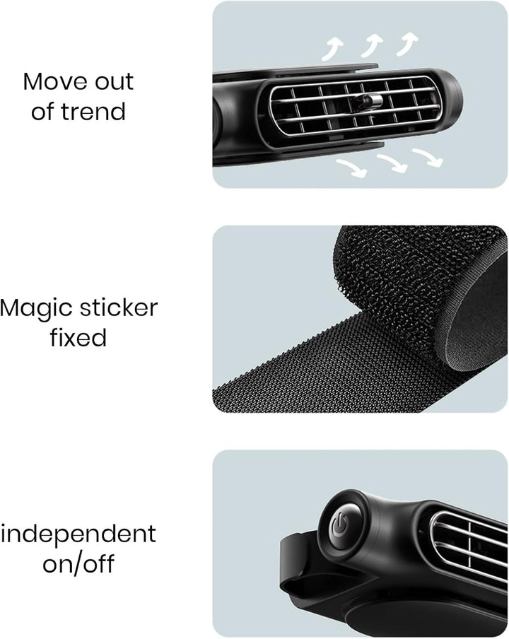 3 Speeds USB Car Cooling Fan & Headrest Mount – AutoBreeze (1+1 FREE)