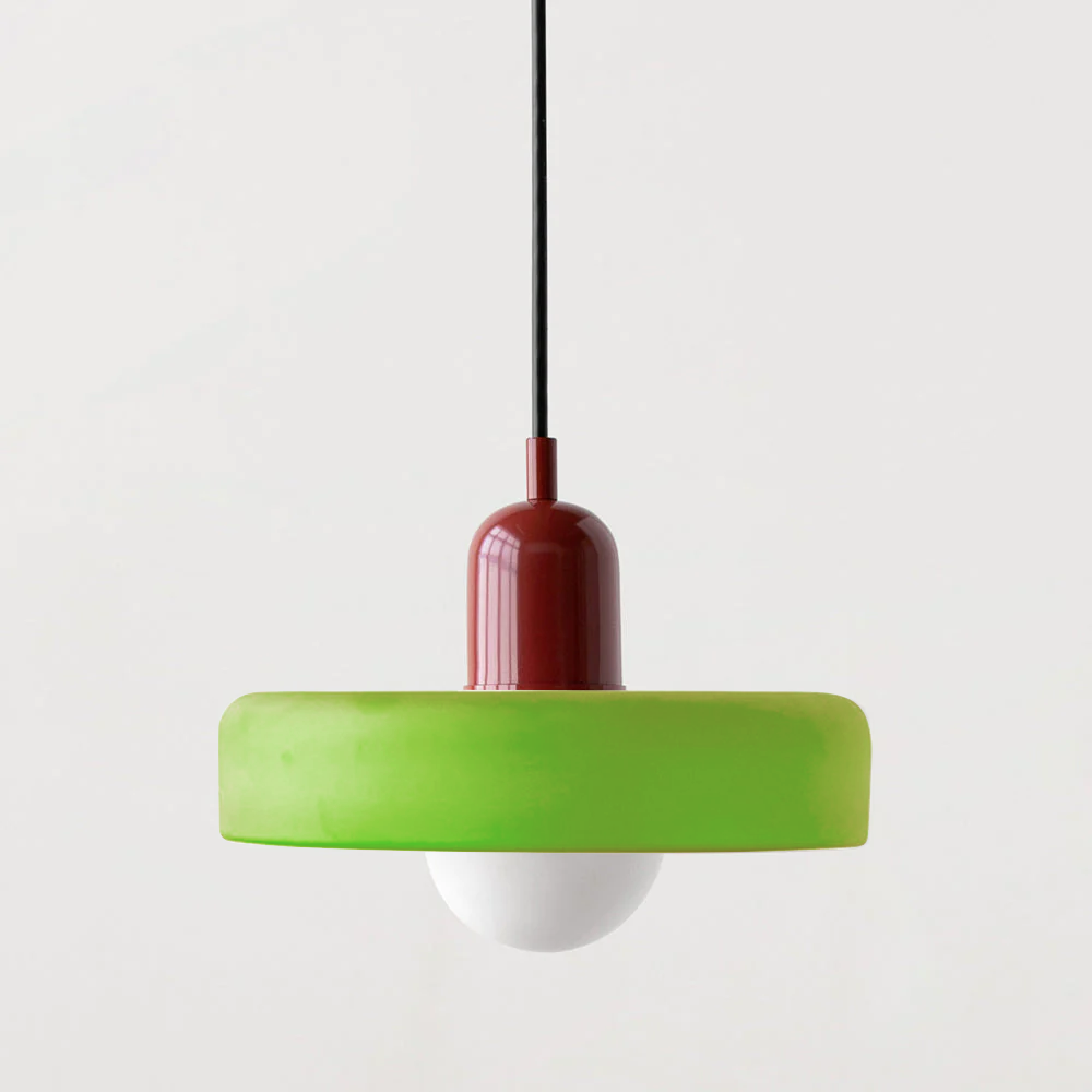 Luminária suspensa colorida no estilo Bauhaus - StiloGlas