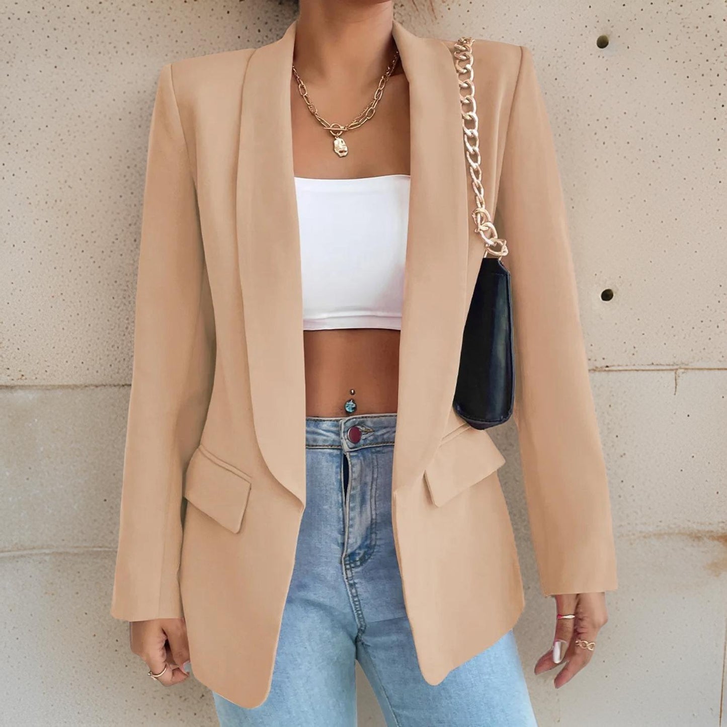 Blazer Elegante para Mulheres em Poliéster-Cotton - SophieBlaze