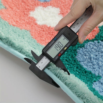 Tapete de banheiro de luxo com motivo de flores, extra macia e absorvente - Florina