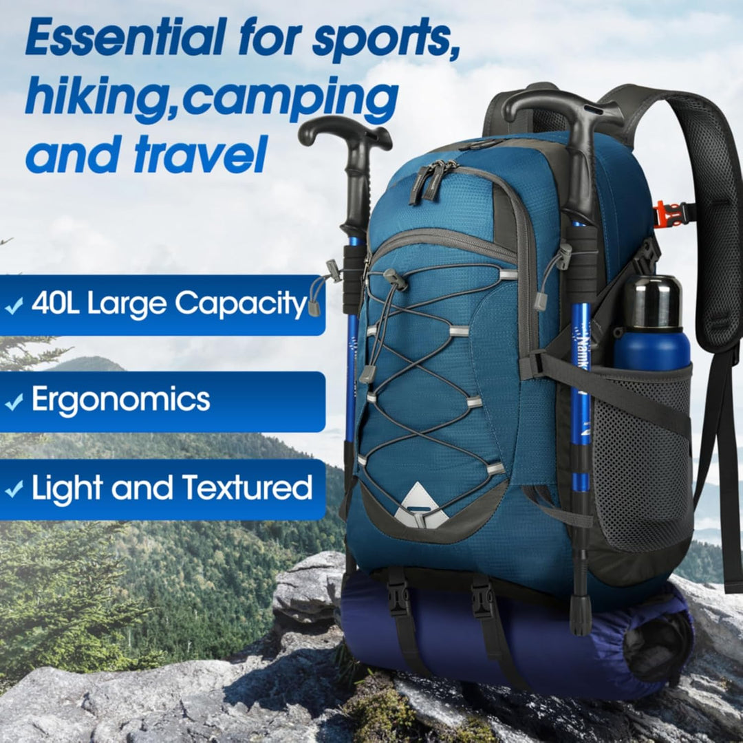 AA OUT OF STOCK 40L Waterproof Hiking & Camping Backpack – Lightweight & Packable