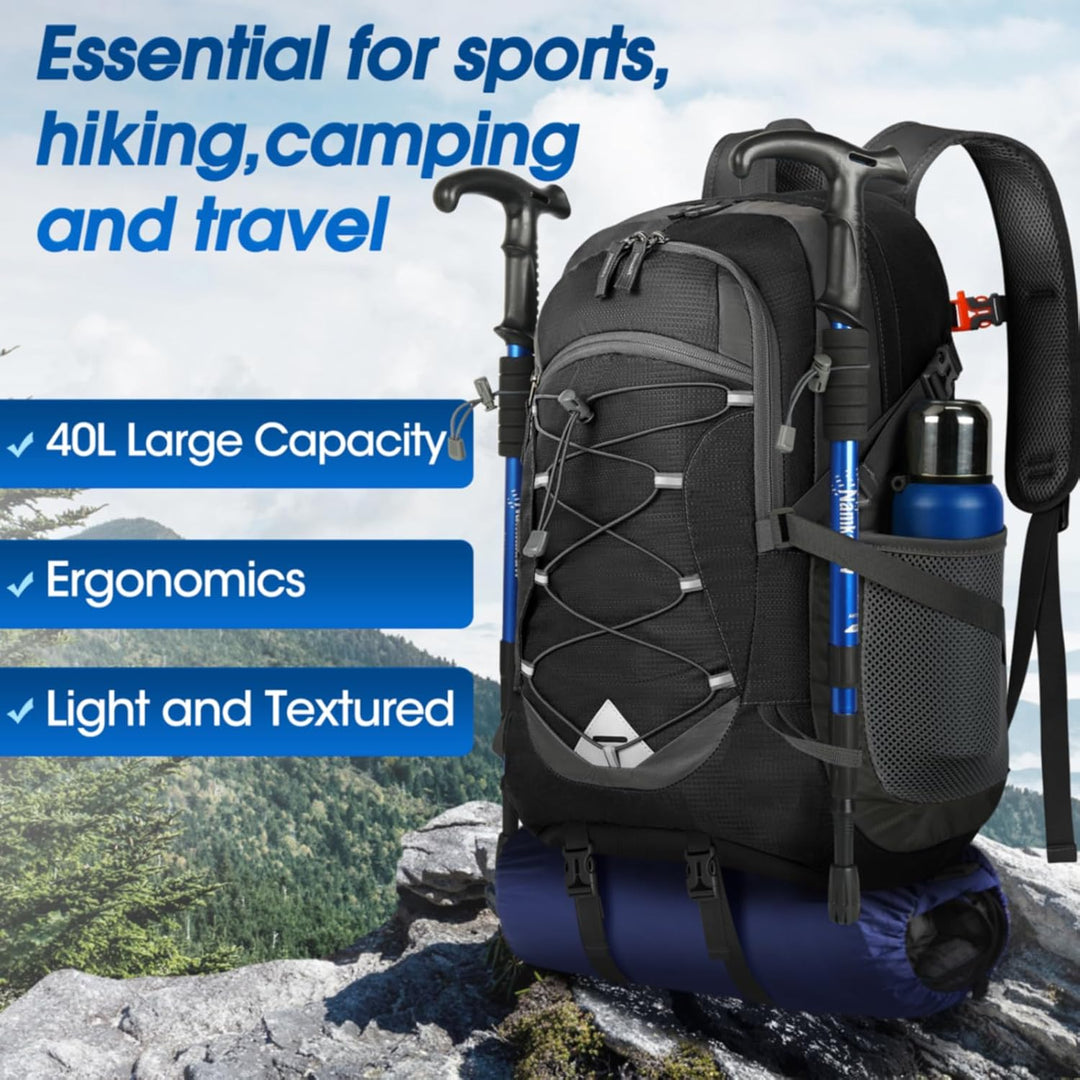 AA OUT OF STOCK 40L Waterproof Hiking & Camping Backpack – Lightweight & Packable