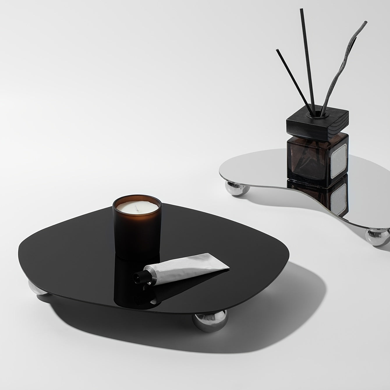 Bandeja de acrílico geométrica - Para velas e varetas aromáticas - Aurelia