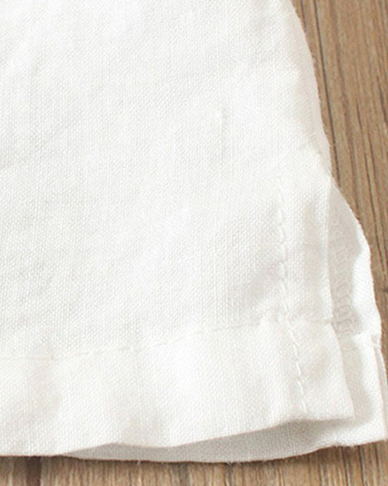 Camiseta clássica de cor sólida com mangas curtas e decote redondo - Emma