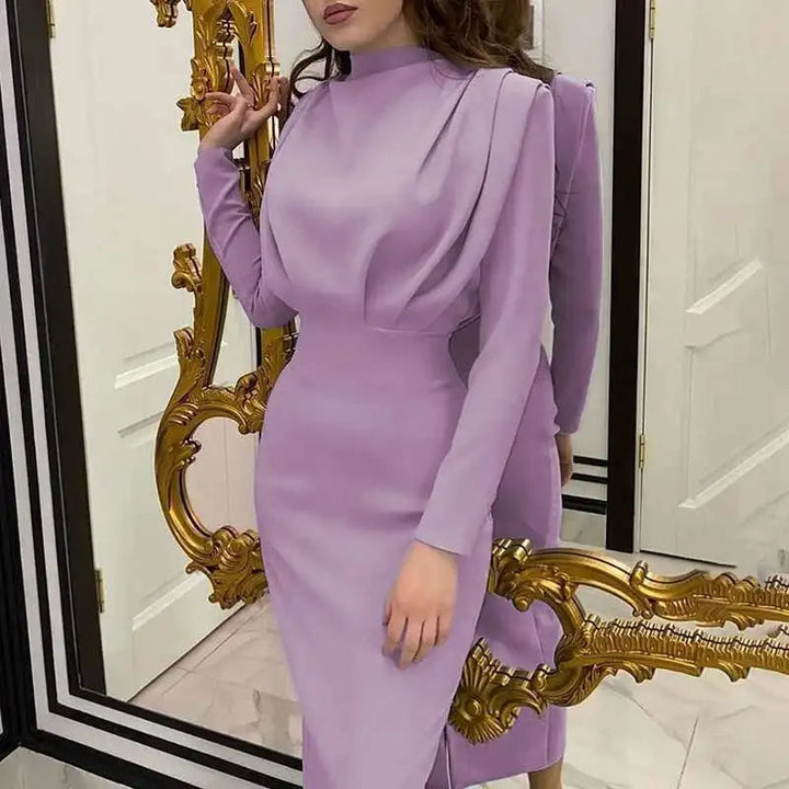 Bodycon Midi Dress with Turtleneck – Valeria