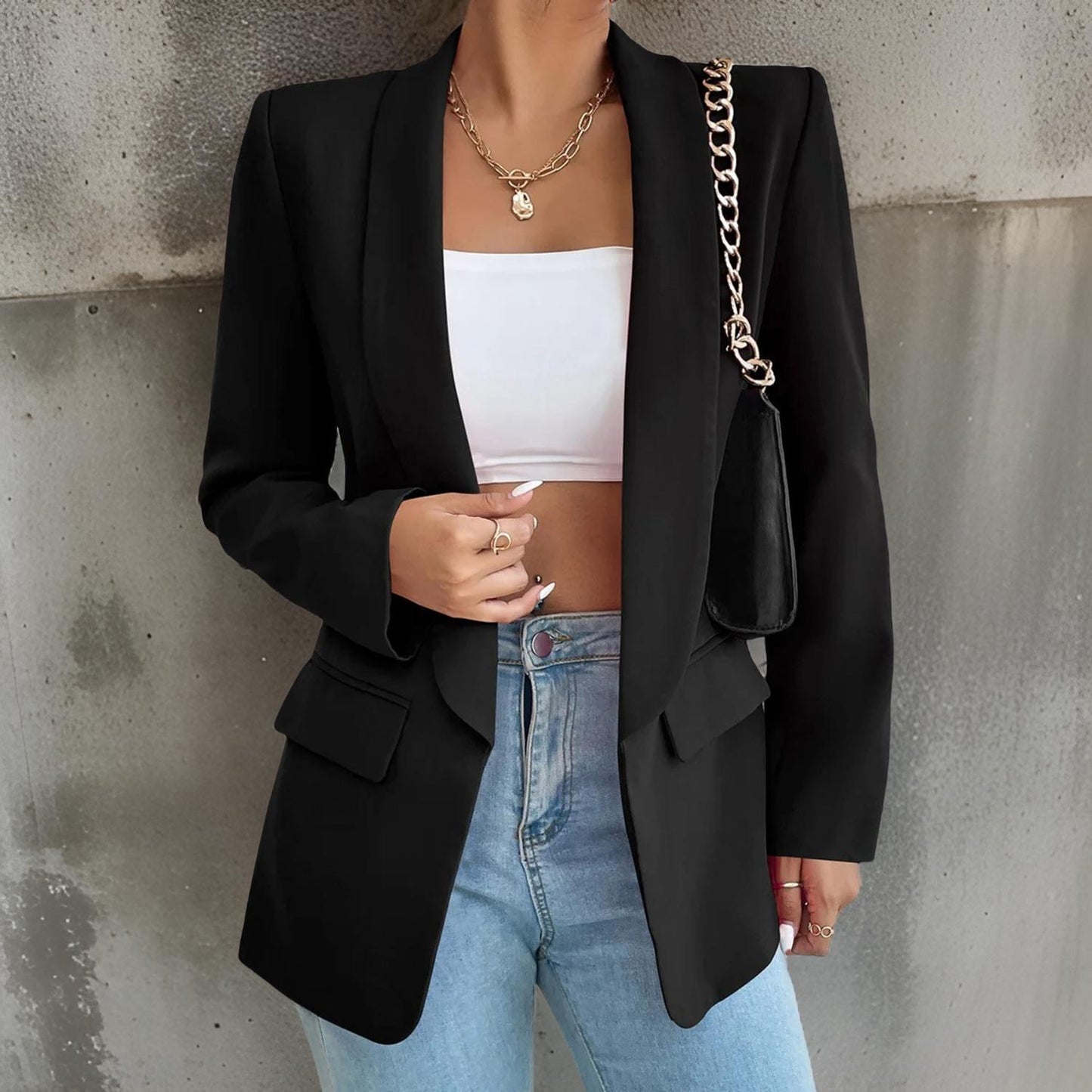 Blazer Elegante para Mulheres em Poliéster-Cotton - SophieBlaze