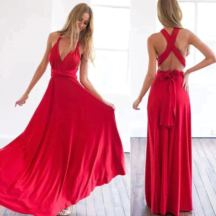 Vestido envolvente elástico versátil - Denise