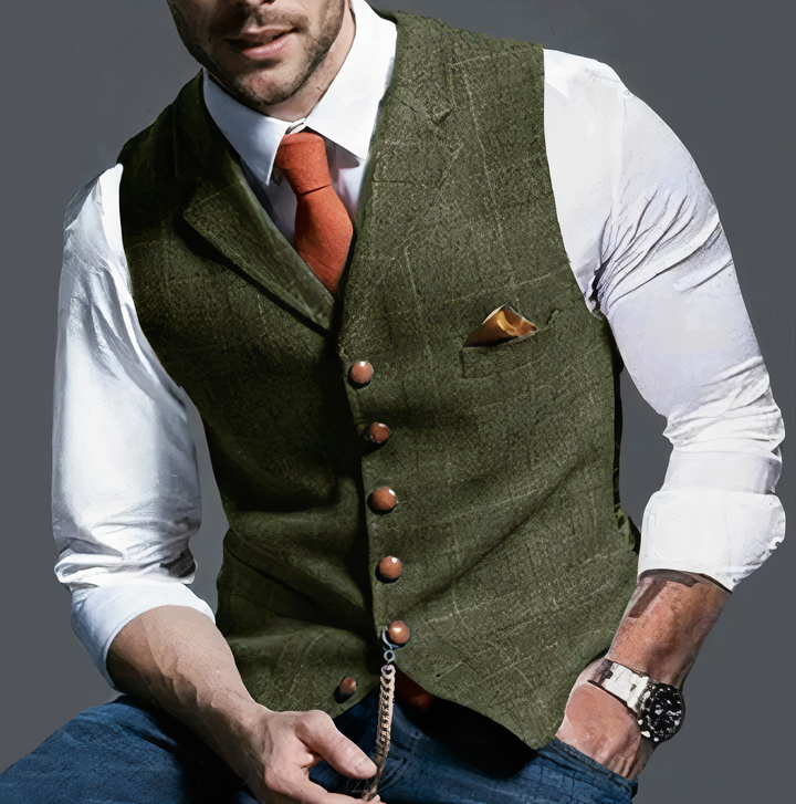 Colete masculino xadrez luxuoso - Edward