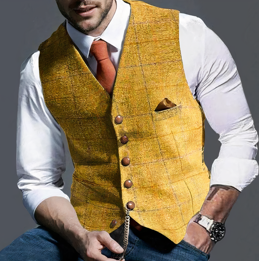 Colete masculino xadrez luxuoso - Edward
