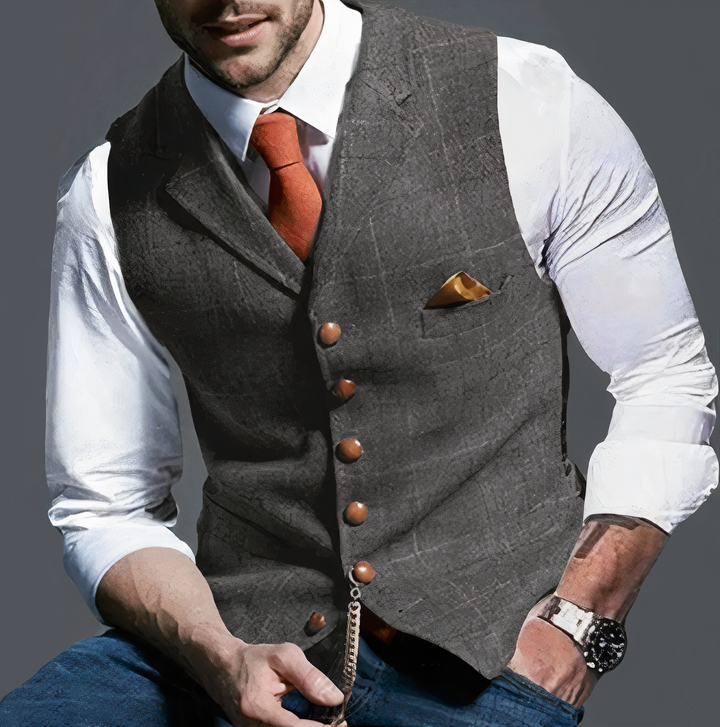 Colete masculino xadrez luxuoso - Edward
