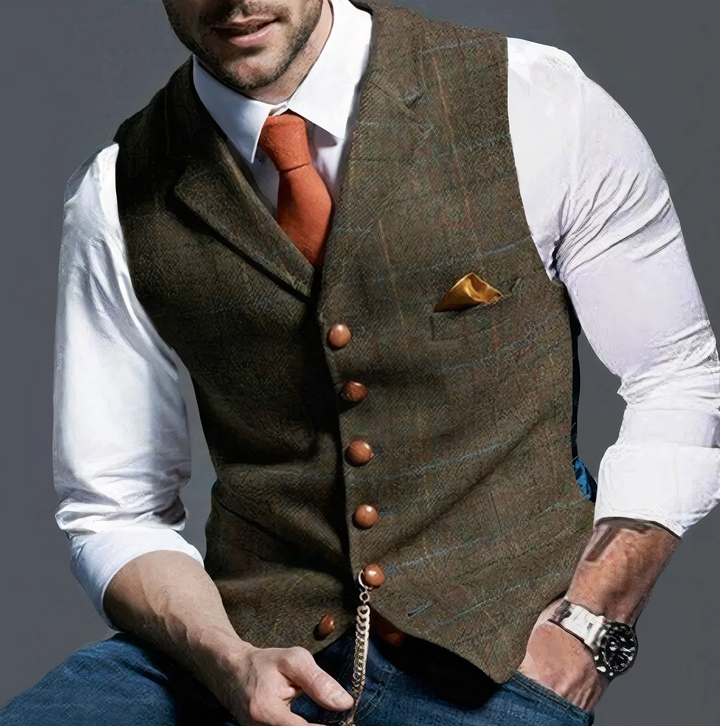 Colete masculino xadrez luxuoso - Edward