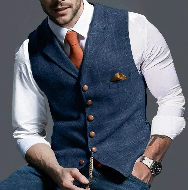 Colete masculino xadrez luxuoso - Edward