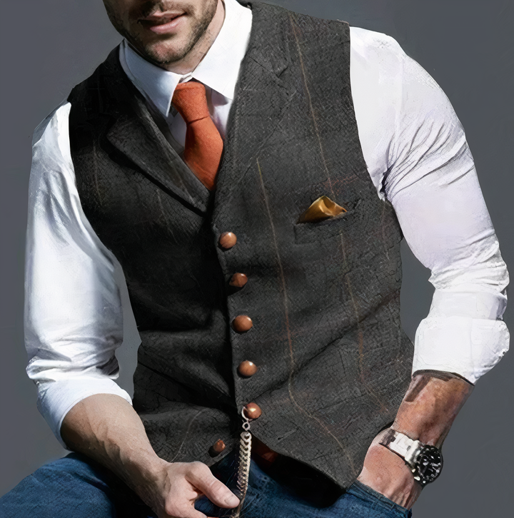 Colete masculino xadrez luxuoso - Edward